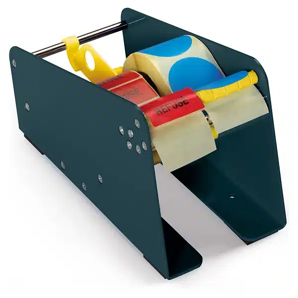 Manuel etiketdispenser i stål 230×120×135 mm til hurtig mærkning og etikethåndtering