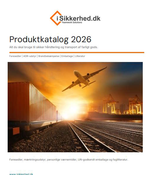 Katalog med ADR udstyr, faresedler og andet guf fra vores webshop