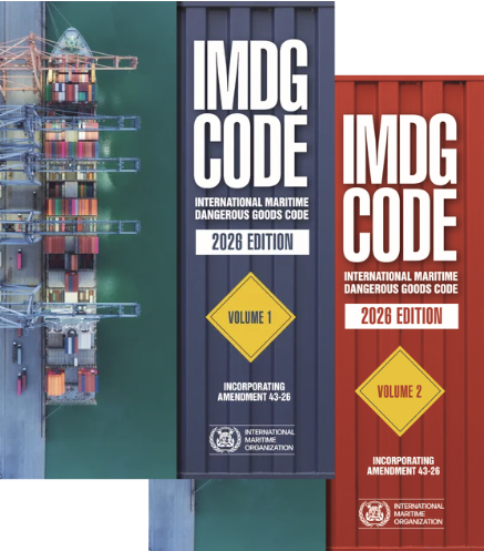 IMDG Code 2026 Edition, Amendment 43-26, bind 1 og 2 (papirudgave, engelsk)