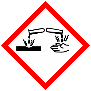 CLP-piktogram GHS05 ætsning